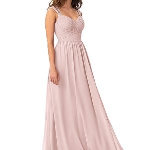 Azazie Raine Dusty Rose Floor Length Chiffon Bridesmaids Dress Size A2